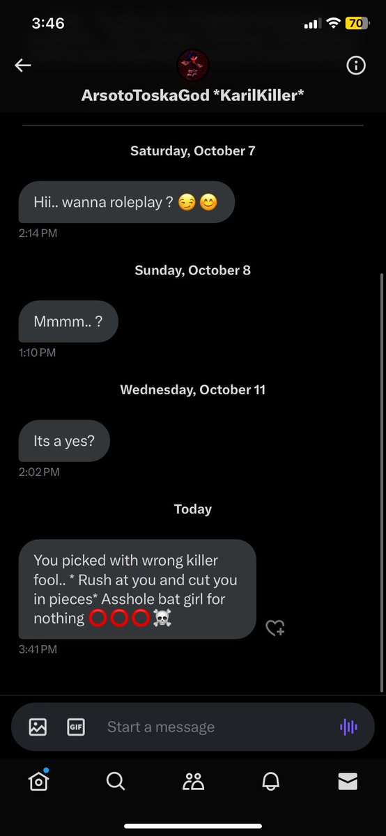 I have to at least give him credit for staying in character and forcing people to unfollow him. Instead of just blocking them. I’m sorry I haven’t had the chance to role-play with anyone who wants with me. My life gets busy you know.