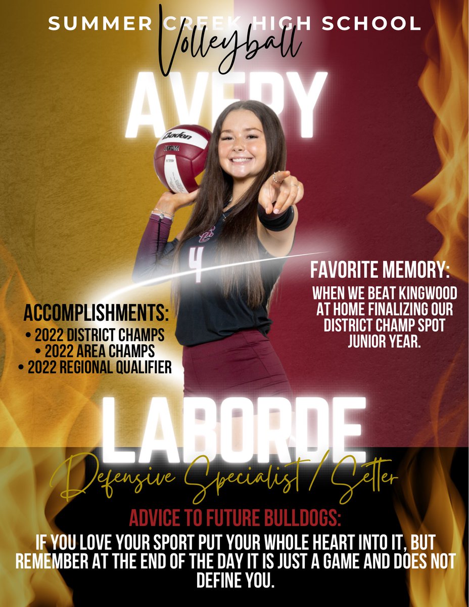 SCHS Volleyball (@summercreekvb) on Twitter photo Meet our senior setter Avery LaBorde <a href="/AveryLaborde/">Avery LaBorde</a>
Come support tomorrow and be loud! 📣 <a href="/HumbleISD_SCHS/">Summer Creek High</a> <a href="/HumbleISD_Ath/">Humble ISD Athletics</a> Meet our senior setter Avery LaBorde <a href="/AveryLaborde/">Avery LaBorde</a>
Come support tomorrow and be loud! 📣 <a href="/HumbleISD_SCHS/">Summer Creek High</a> <a href="/HumbleISD_Ath/">Humble ISD Athletics</a>