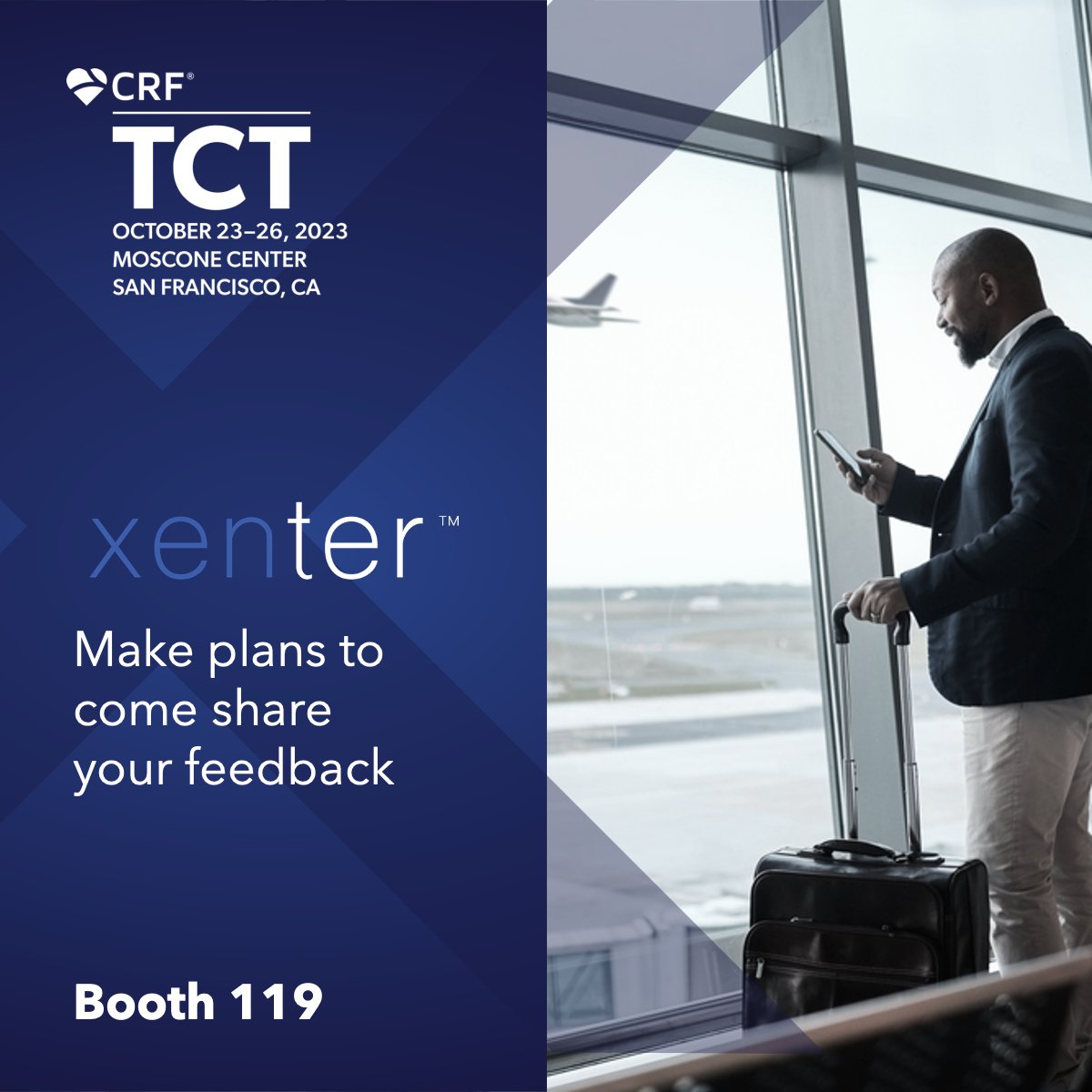 XenterCorp's tweet photo. Planning your time at @crfheart #TCT2023? Put us on your schedule--we want to hear from you. Visit our booth at 119 for a live demo of our developing technology.
#techmed

Caution: Investigational devices only. Not for sale in the United States or any other jurisdiction. https://t.co/kLUhLjDopH