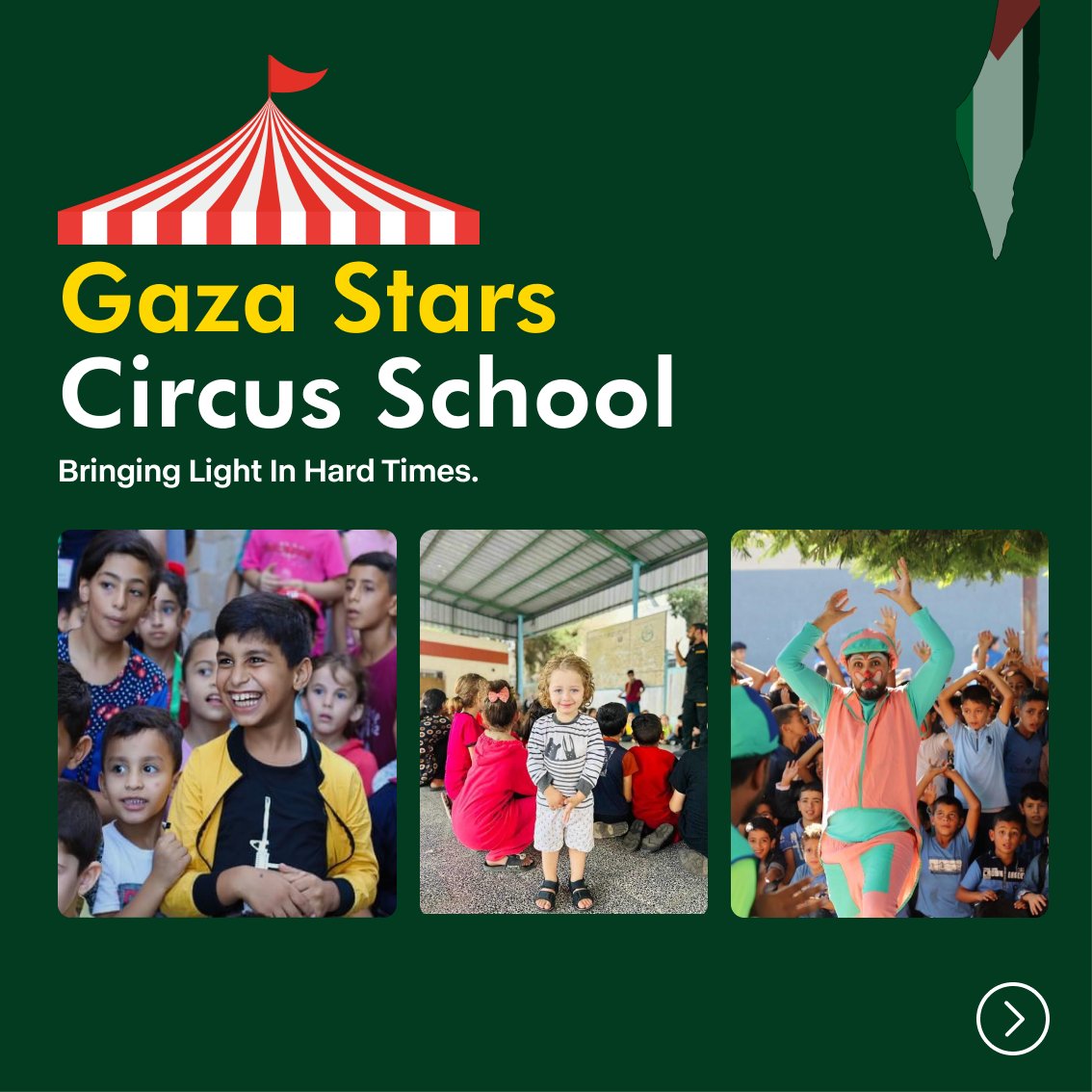MoatAwesome_'s tweet photo. We all want to ease the burden of the war on the children of Gaza as much as we can .

Therefore , I support the Aouni campaign and the Gaza circus stars school , to bring joy into the hearts of children , the campaign sends toys and gifts to children, and holds circus rings to entertain them at appropriate times and places .

But it's not just that, the campaign sends food and water and participates in all the supplies as much as possible

Therefore, I support this campaign .

But for clarity and transparency, I am not one of the members of this campaign , your money is your responsibility , so I will give you the account of the person based on the campaign to follow the latest campaign activities constantly, and updates can be followed through the campaign website .

Finally, I pray to God to protect all children and to keep them away from the scourge of war and destruction.