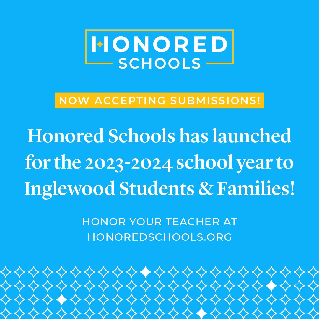 @HonoredSchools (@honoredschools) on Twitter photo Honored Schools has launched for the 2023-2024 school year to Inglewood Students & Families! <a href="/INGUSD/">Inglewood Unified School District</a> π«π Honor your teachers today at HonoredSchools.org! #HonoredSchools #HonorTeachers β¨ Honored Schools has launched for the 2023-2024 school year to Inglewood Students & Families! <a href="/INGUSD/">Inglewood Unified School District</a> π«π Honor your teachers today at HonoredSchools.org! #HonoredSchools #HonorTeachers β¨