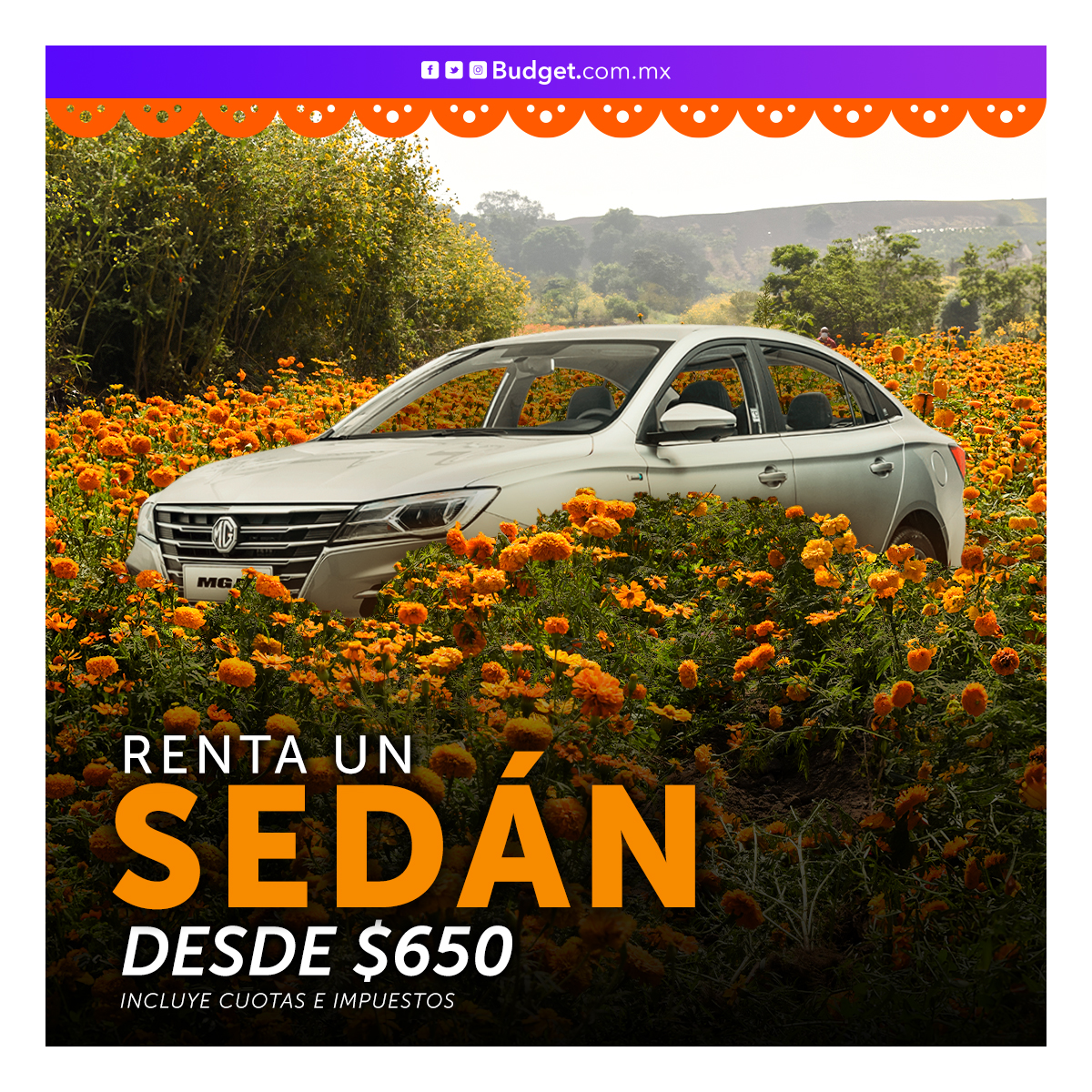 Celebremos juntos la vida, ¡y qué mejor manera que explorar los destinos más hermosos de México! Renta un auto sedán desde $650 y comienza tu viaje por los pueblos mágicos. ¡Cada rincón tiene una historia que contar! 

#CelebraLaVida #ExploraMéxico #DíaDeMuertos #México