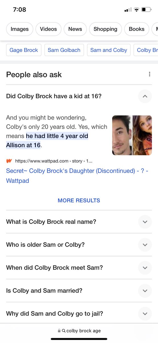 apparently colby had a child at 16