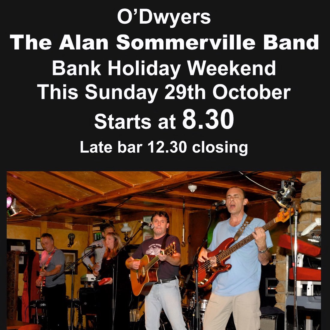 🎶 Live Music 🎶 Don’t miss the Alan Sommerville band this Sunday 29th Bank Holiday weekend at O’Dwyers Kilmacud! A great way to kick off this Halloween bank holiday - Food, drinks & live music at O’Dwyers! See you there! 🎶🎤🎃 #gastropub #restaurant #LiveMusic