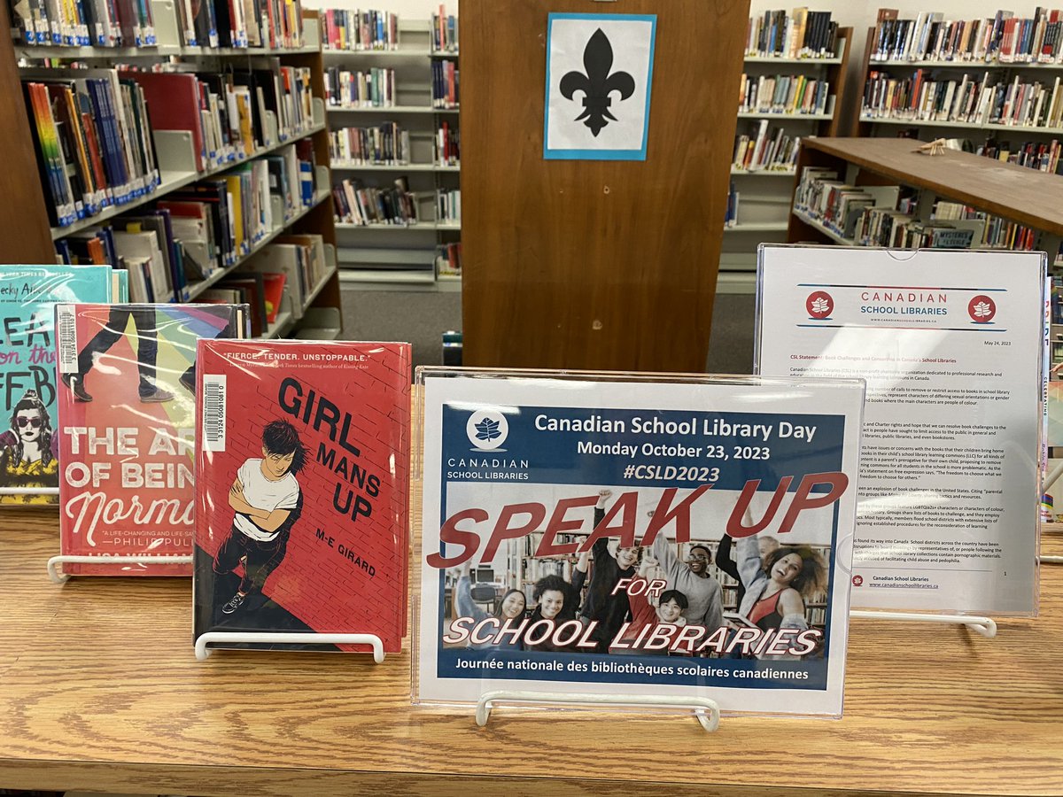 LPCIlibrarylife's tweet image. Today we Speak Up For School Libraries on Cdn School Library Day by celebrating the work we do to uplift student voice &amp;amp; well-being by centering books that express LGBTQia2s+ perspectives &amp;amp; represent characters of differing gender identities @lawrenceparkci @TDSBLibrary #CSLD2023