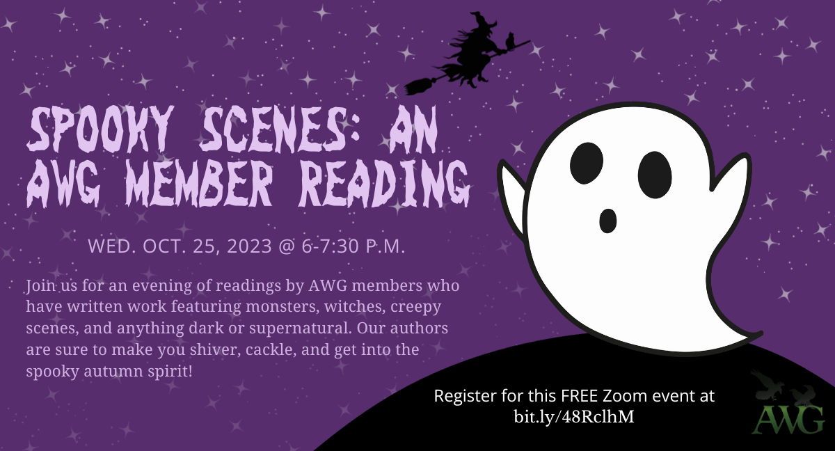Registration is FREE! We hope to see you on Zoom this Wednesday evening for a Halloween reading! 🎃👻 🧹🧟‍♀️ 👾