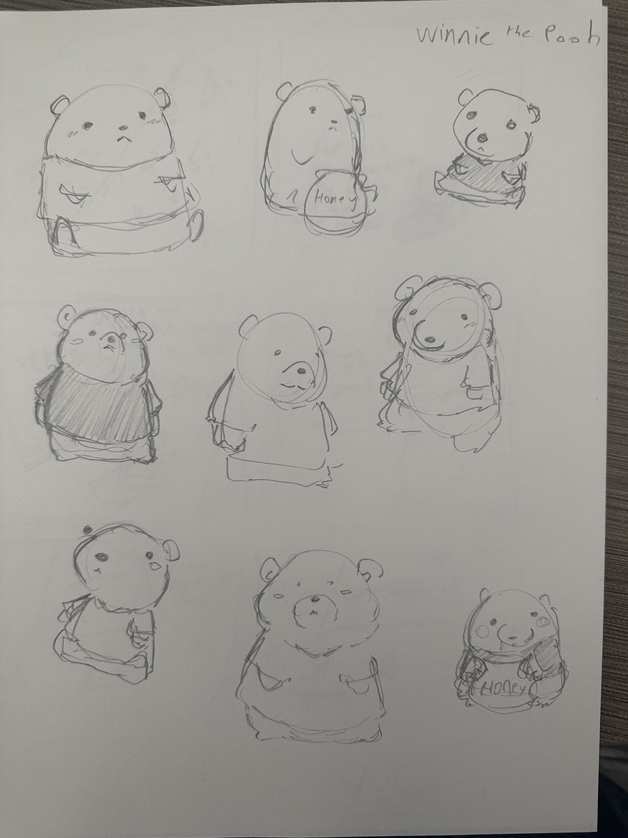Winnie the Pooh sketches