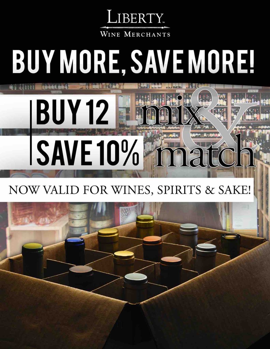 Save BIG with the best case discount in the city. Mix and match 12+ bottles (wine, sake and spirits) and save 10%!