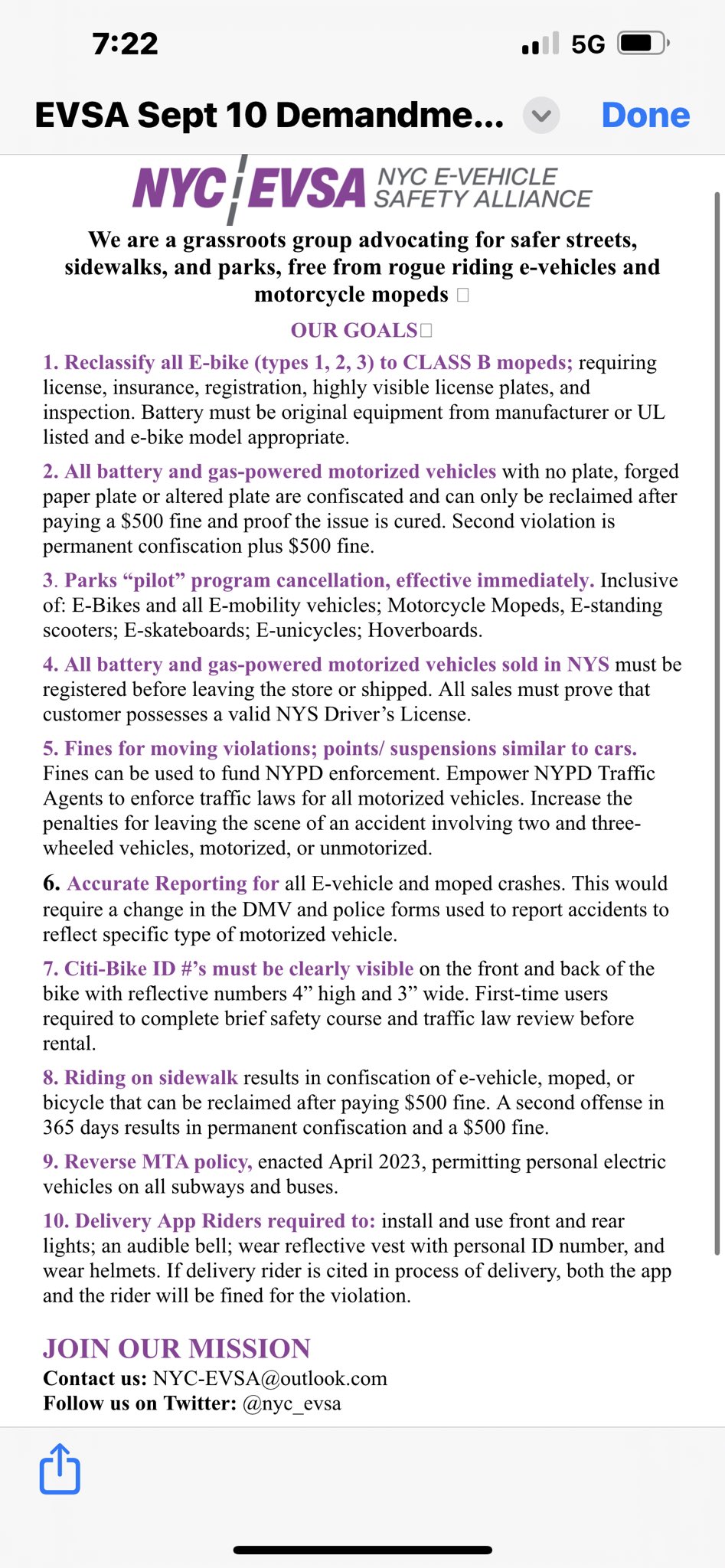 NYC E-Vehicle Safety Alliance (@nyc_evsa) / X