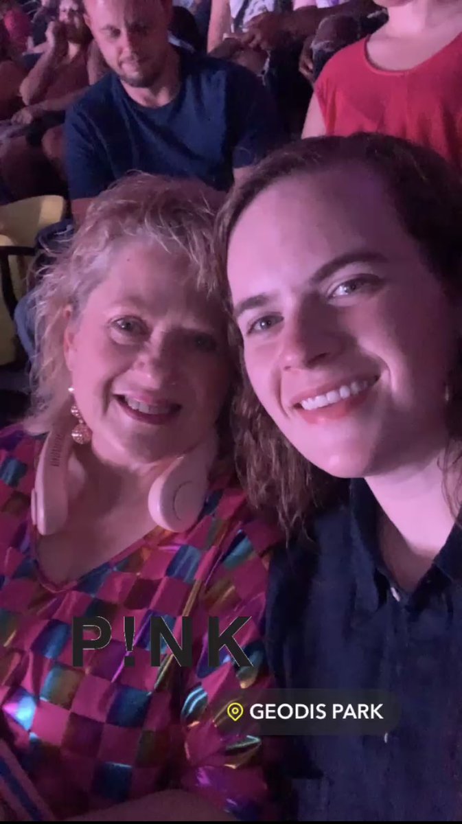 destiny_kil's tweet photo. Dear @Pink, 
To hear f**king perfect live was a dream that came true but to hear it live with my mom who happens to be my best friend was just the absolute best. Please keep on keepin on. #58and28yearoldbeltingitout #criedlikeababy #rideittilthewheelsfalloff 🩵 https://t.co/w0jdETJw3c