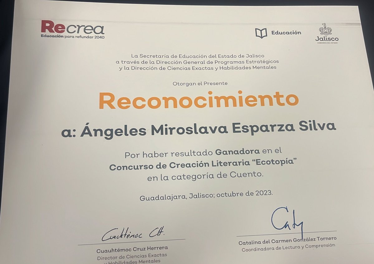 Momoregresa's tweet photo. Gracias por este Reconocimiento por mi cuento.
#RecreaAcademy #Ecotopía #EquipoRecrea #39mixta #Tonalá #EncuentroLEO #Cuento https://t.co/11rHA3Jw5F