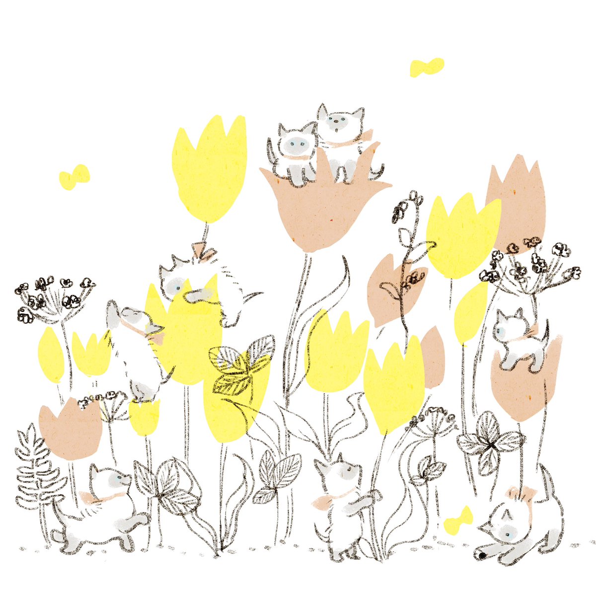 「#このタグを見た人は黙って猫を貼る」|ももろ　4／20発売絵本「パンダのパクパクきせつのごはん」のイラスト
