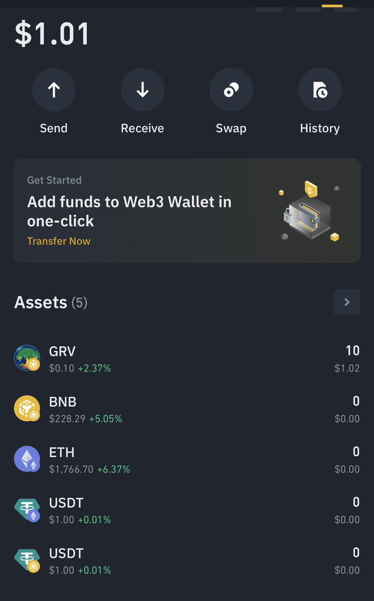 #GroveCoin on #Binance Wallet looks so perfect and bullish 🔥

What’s your thoughts? #GroveGreenArmy 

Big plans ahead 💼 Get ready for an exciting change.