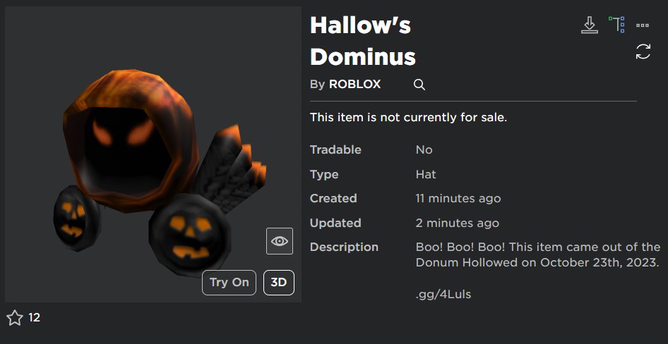 Halloween Dominus! Thoughts? : r/roblox