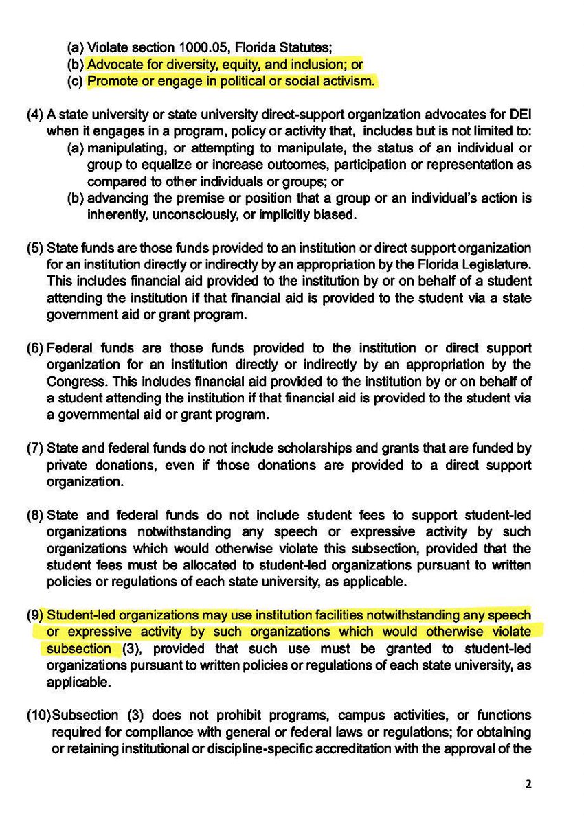 PoliticsVerse_'s tweet photo. This Should Be Talked About More: 

Florida Republicans are proposing controversial bill SB 266 in our state colleges and universities, which bans any support or funding for student groups involved in "social issues" or engaging in "political or social activism".

This is censorship + exclusion to the likings of which we’ve never seen before.