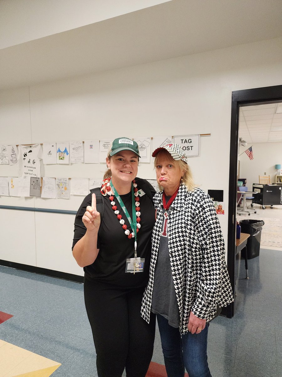 Anderson3rdPES's tweet photo. Friendly wagers make work more FUN!  The winner got to dress the other in their team colors/apparel. Dr. Henry was such a great sport and even made me a true Tennessee lunch! Yum!  RTR and I love my Cogburn fam! @CogburnWoodsES #coworkersarefun #alabamafootball https://t.co/gkqTLh6UXl