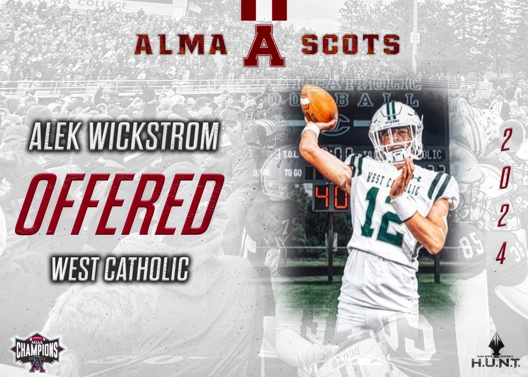 Alek Wickstrom (@alekwickstrom) on Twitter photo Excited to receive a roster spot offer from Alma College! <a href="/z_rieps/">Zach Riepma</a> <a href="/GRWCFootball/">Grand Rapids West Catholic Football</a> <a href="/CoachLGrove/">Landon Grove</a> Excited to receive a roster spot offer from Alma College! <a href="/z_rieps/">Zach Riepma</a> <a href="/GRWCFootball/">Grand Rapids West Catholic Football</a> <a href="/CoachLGrove/">Landon Grove</a>