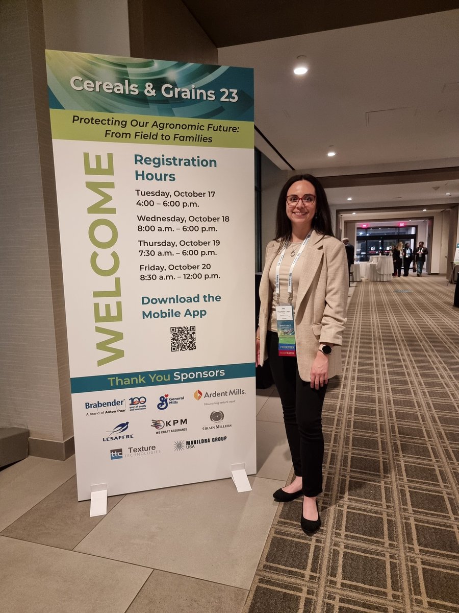 ana__who's tweet photo. 🌾Just wrapped up an amazing experience at #CerealsGrains23! From moderating a panel on professional networking, &amp; presenting an innovative UHPLC-UV-MS method for bioactive compounds, to supporting the Product Development Competition. Networking &amp; knowledge-sharing at its finest! https://t.co/Lvflq7WrAZ