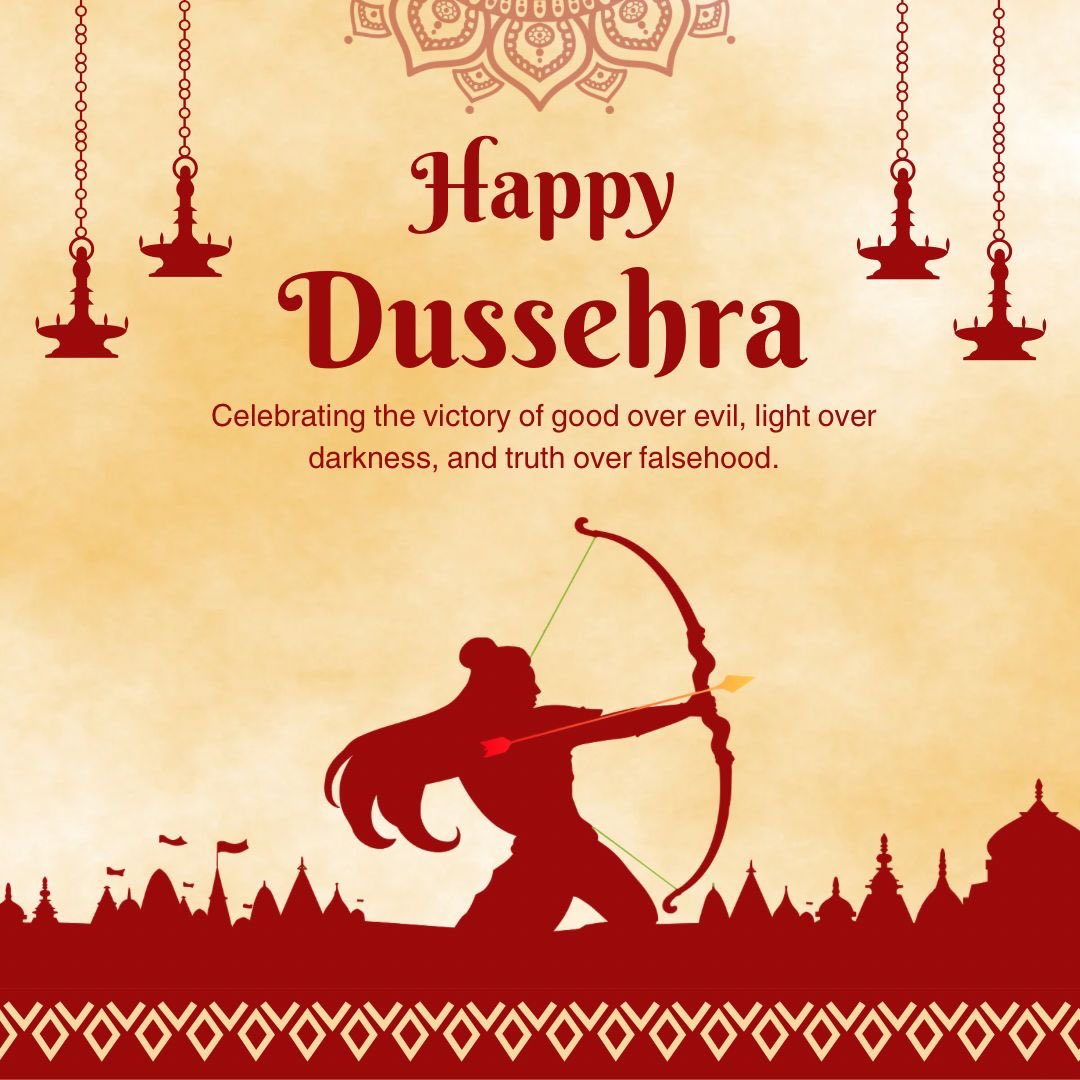 DrArunaTripathi's tweet photo. अधर्म पर धर्म, अत्याचार पर सदाचार, असत्य पर सत्य, पाप पर पुण्य, दम्भ पर विनम्रता, क्रोध पर करुणा की विजय के महापर्व विजयादशमी की सभी को हार्दिक शुभकामनाएं 💐💐
#विजयादशमी #दशहरा #Vijyadashami #HappyDussehra #duss https://t.co/I0mRkHRyVF