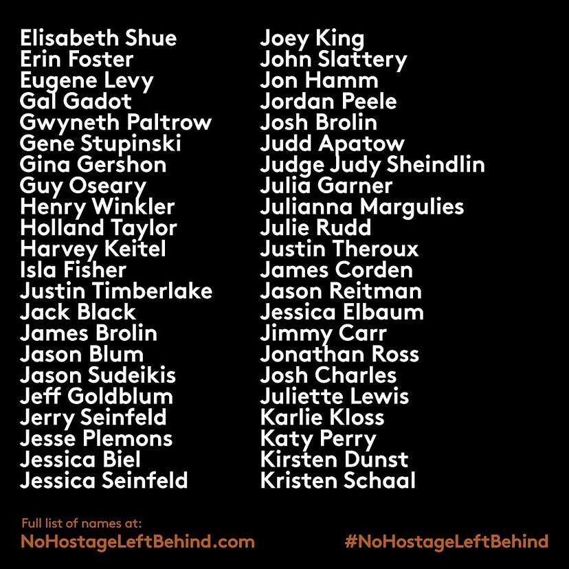 dempseyftm's tweet photo. only 58 celebs signed an open letter for ceasefire while over 60 celebs signed for hostages to be released… you really can’t make this shit up https://t.co/cdaHROds0T