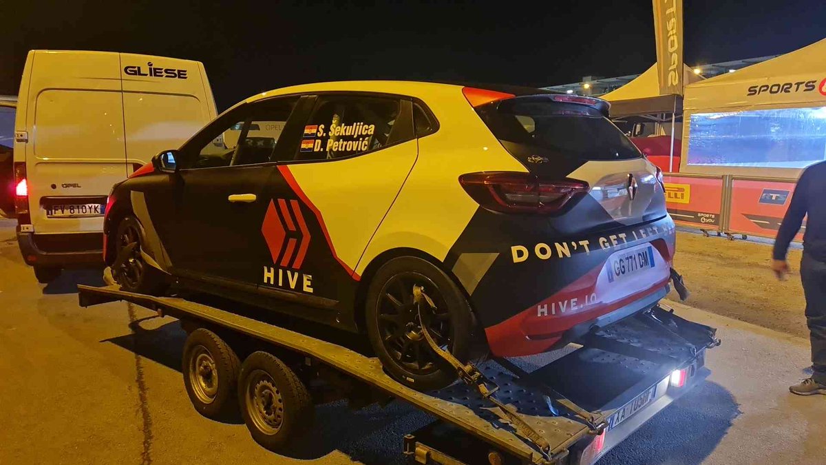 The Hive rally car arrived this evening, ready to go! #CentralEuropeanRally #WRC #WRC2023