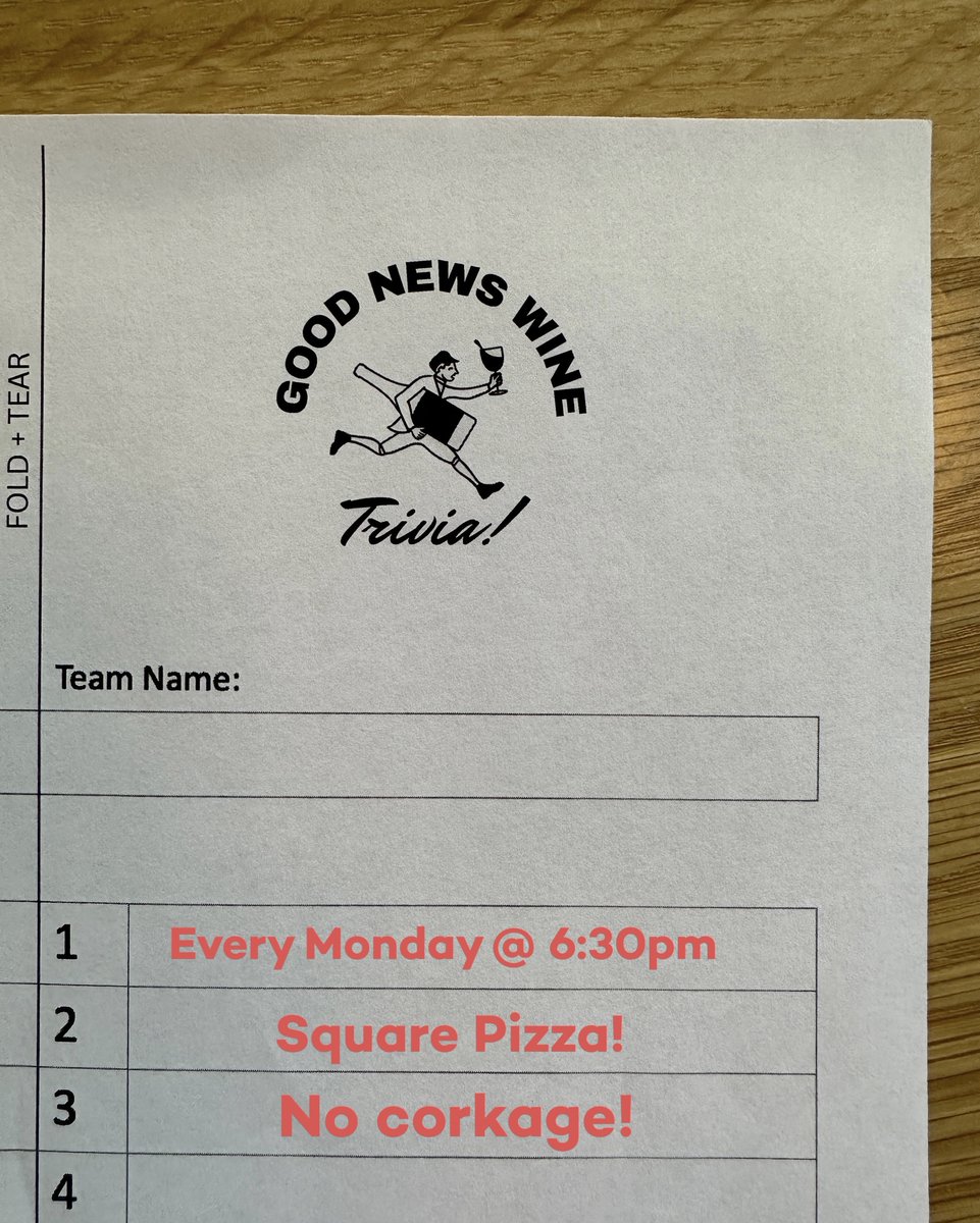 It’s Trivia Night! Grab your crew and come on through!
•
•
#goodnewswine
#winebar
#wineshop
#grocer
#naturalwine
#vinnaturel
#naturalwinebar
#naturalwineshop
#midtownsac
#visitsacramento
#sacfoodandbooze
#exploremidtown
#sacramento365