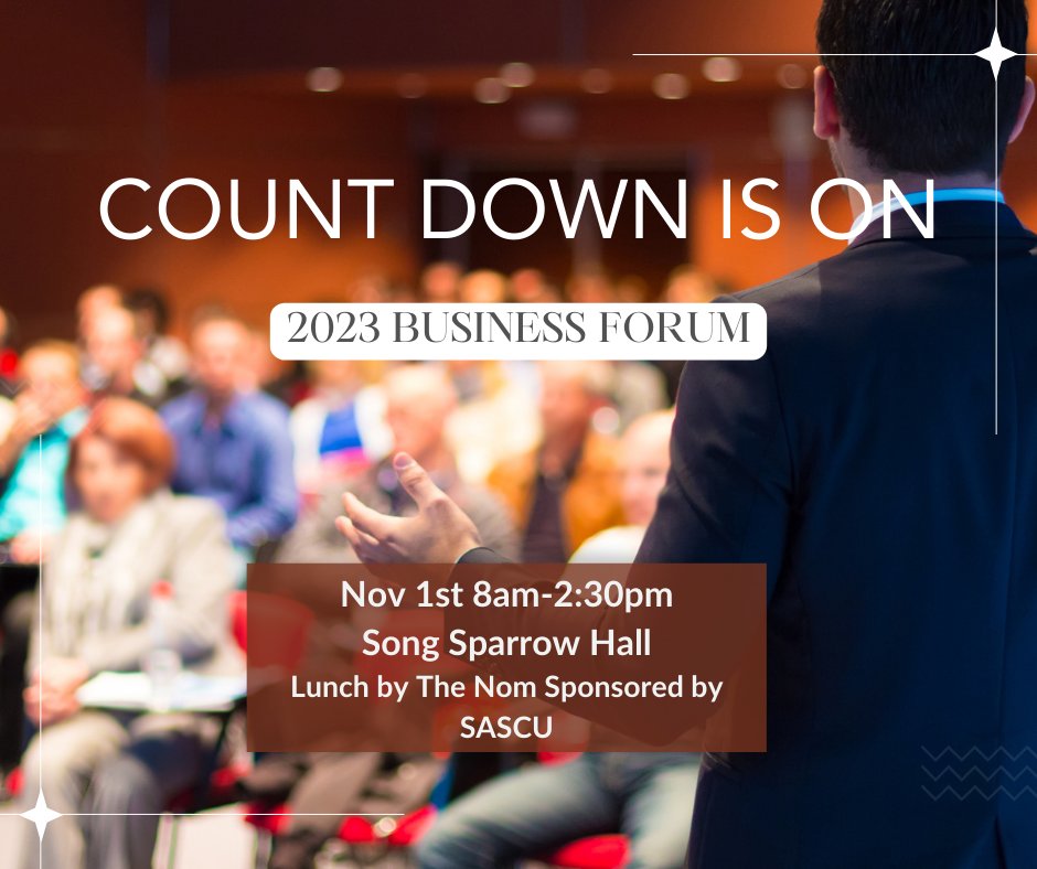 🚨Information alert. The 2023 Business Forum is happening  Nov 1st and we think you should be there.

👍Lets learn and connect together. World class speakers, relevant and interesting topics.

Register now: bit.ly/2023businessfo…

#salmonarm #sabigideas #smallcitybigbusiness