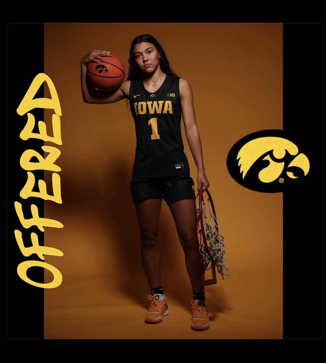 Huge thank you to the @IowaWBB staff for the offer to be a Hawkeye and a great time on campus!! #GoHawkeyes