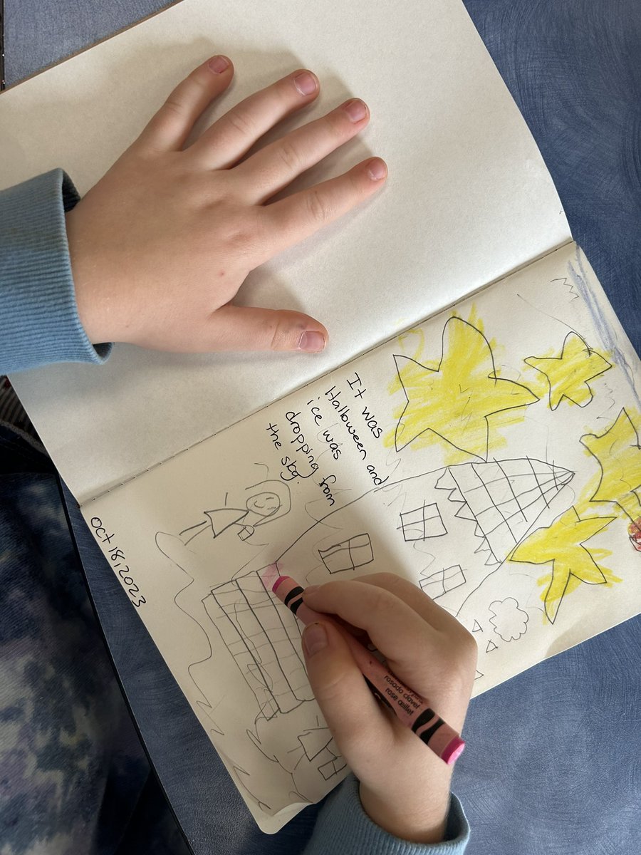 OurKinderStory's tweet photo. We are storytellers! After this story we shared stories from our ❤️.  Our first time in our special writer’s books! We chose a writing spot that felt comfy &amp; inspiring! https://t.co/ztgDfKdSPz