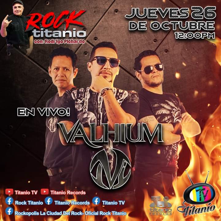 ValhiumOficial's tweet photo. Este #Jueves 26 de Octubre en #RockTitanio completamente #EnVivo 12pm https://t.co/oVALJHNUsw