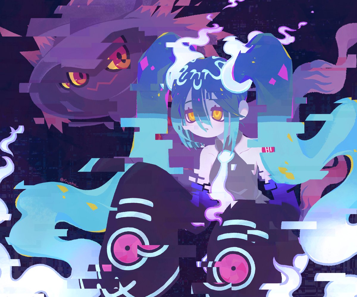 I've been putting this off for a while but ghost type Miku just before Halloween~~
#初音ミク