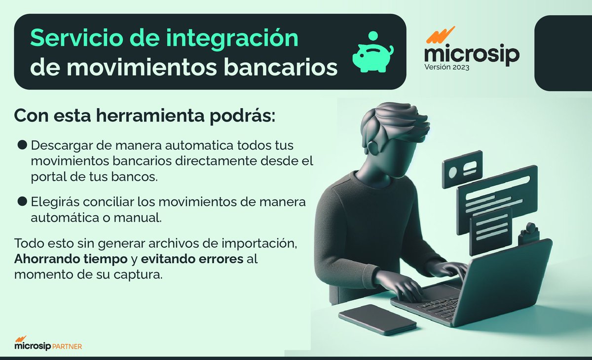 soesoluciones's tweet image. Descarga ⬇️  en el módulo de Bancos de Microsip de manera automática los estados de cuenta directamente desde el portal de tu banco 🏦
#erp #microsip #pyme #bancos