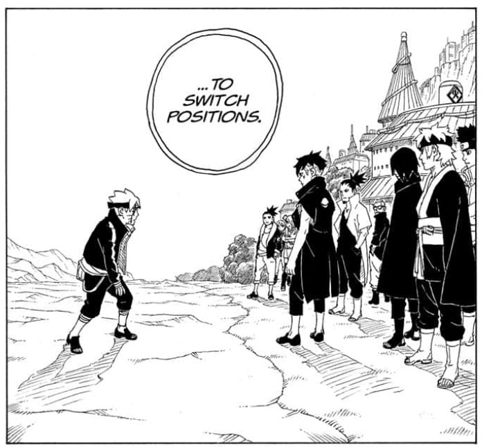 Sora_TBV's tweet photo. Kawaki and Code are the same in multiple ways it seems like Code had no one in his life to look up to then Jigen came to save him and looked up to him as a father/god Kawaki had a trash life and Naruto saved him they are both obsessed in a way #BorutoTwoBlueVortexChapter3 https://t.co/AAh4Y5LE0o