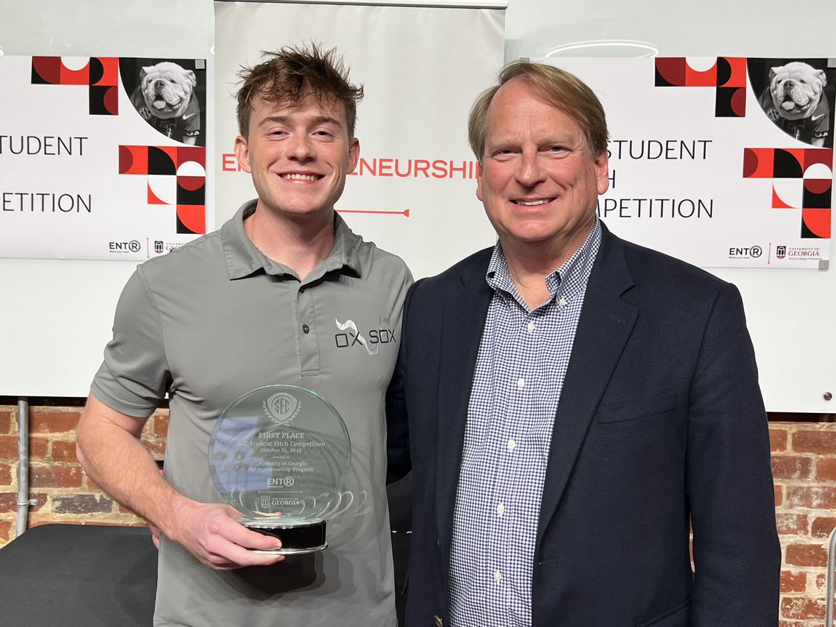 SECAcademics's tweet photo. Congratulations to @GetOxSox from @universityofga on🥇at the @SEC Student Pitch Competition!

🥈RaveBio from @UF 

🥉Dropllel from @AuburnU https://t.co/kJpLLd3gIU