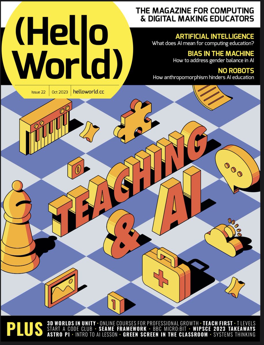 Friends in education, The Raspberry Pi Foundation’s (free) magazine just dropped some strong articles on AI - highly recommend! raspberrypi.org/hello-world/is… #kylchat