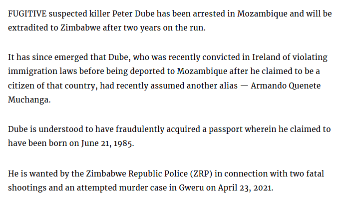 Finally, #peterdube has been arrested in Mozambique and is now in custody, Next mission where is the rest of the family time to go home no place for them here after lying and committing immigration fraud