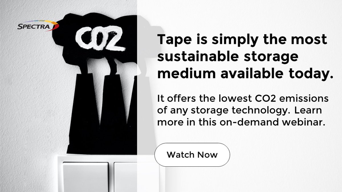 Did you know tape media has a carbon footprint that is over 55 times lower than SSD and over 25 times lower than HDD? And modern #tapestorage technology is now as accessible as any other #datastorage medium could be. Learn more in this recorded webinar. okt.to/BnaRls