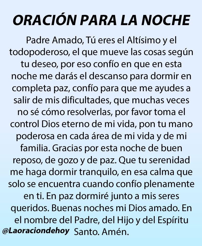 laoraciondehoy's tweet photo. Oración para la noche! https://t.co/AgtuISzKUf