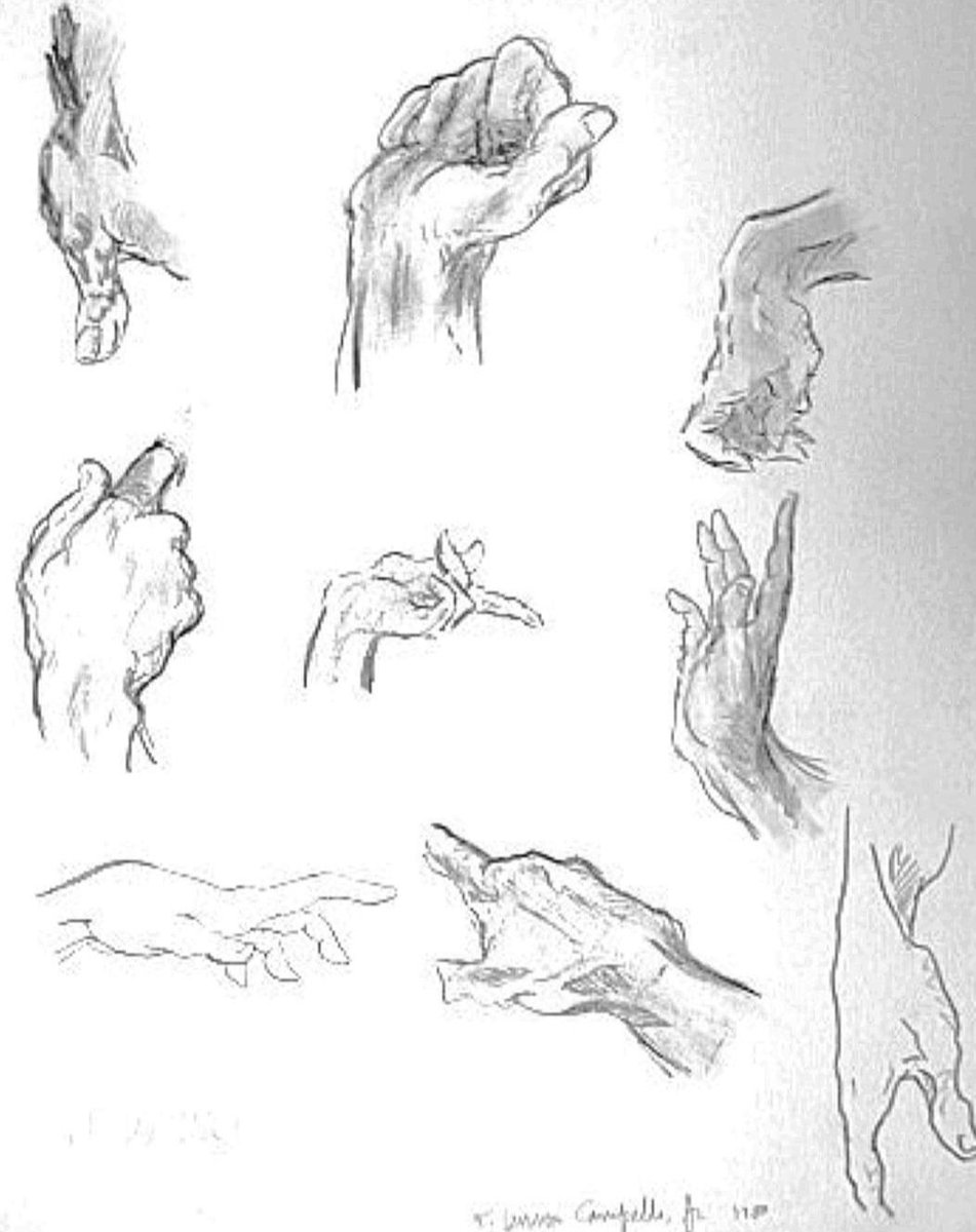 LennyCampello's tweet photo. Hand studies done as an assignment at the University of Washington School of Art,  charcoal on newsprint,  c. 1978.
#art #artwork #hands #drawing #drawings #artschool #universityofwashington #seattle #artassignment #charcoal https://t.co/9ny9wZsfOZ