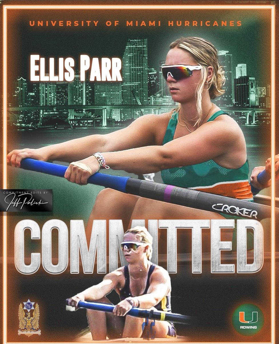 Ellis,  Congratulations on your rowing scholarship and commitment to the University of Miami rowing!  We look forward to National Signing Day on November 8th.