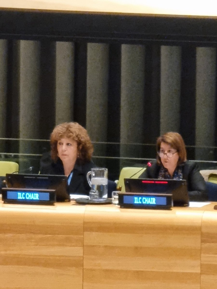 niluferoral's tweet photo. The 74th session of the #ILC elected two women as Chairs. Today as Chair of the first part I had the great honour to present the report of the ILC to the 6th Committee with my dear friend ⁦@PatrciaGalvoTe1⁩ current Chair. In 74 years 3 women have been Chair of the ILC. https://t.co/C1b6VLEFt5