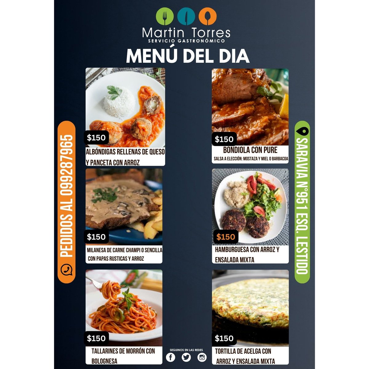 MtServicio's tweet photo. 👋 BUENAS NOCHES 🌙

📝 Ya podés hacer tu pedido para mañana 🍝
🛵DELIVERY AGIL Y SIN COSTO 💨
⏰HORARIO DE DELIVERY: DESDE 11:00hs HASTA 14:00hs ✔️
📍También podés retirar en nuestro local 🛎️
📱099287965 https://t.co/L6WSXGl4LO