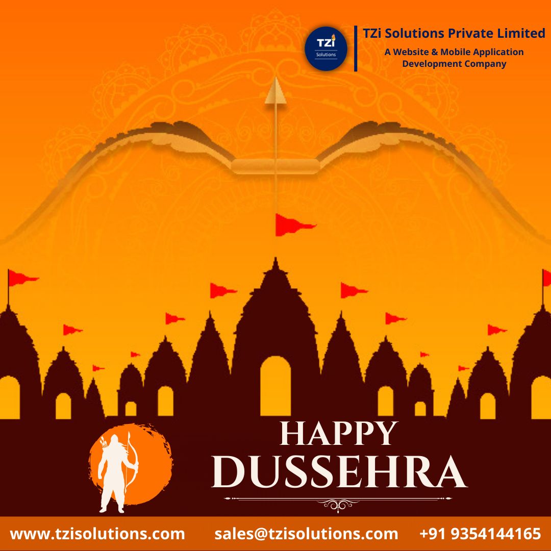tzisolutions's tweet photo. Team TZi Solutions wishes you and your family a very Happy Dussehra &amp; celebrates the victory of the forces of good over Evil. 

#HappyDussehra #Dussehra #शुभ_दशहरा #दशहरा #Festival #Navratri #Celebration #VijayaDashami #GoodoverEvil #TZISolutions #TeamTZi #TZi #FestivalsInIndia https://t.co/APnbRIWldX