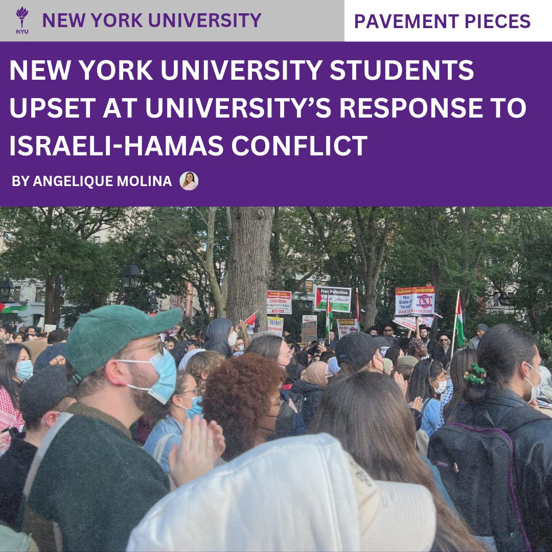 "Amidst the Israeli-Hamas conflict in the Middle East that has prompted global responses, New York University students have vocalized their anger towards the university’s response that seem to lean toward support for Israel."

-Angelique Molina | Link in bio for full story