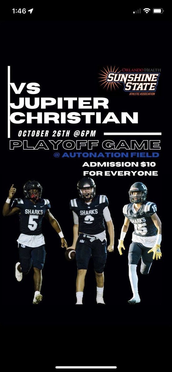 Jeffrey Yurgealitis (@j_yurgy) on Twitter photo <a href="/Coach_Zuck/">Mike Zuckerman</a> Take that trip down to South Florida for playoff football Thursday night!
<a href="/uschoolfootball/">University School Sharks Football</a> <a href="/UNS_Athletics/">USchool Athletics</a>
See the men, <a href="/JettYurgealitis/">Jett Yurgealitis</a> <a href="/Ian_Don11/">Ian Donahue</a> <a href="/ronaldJ19_/">Ronald Johnson</a> @davidbassan3 <a href="/Coach_Zuck/">Mike Zuckerman</a> Take that trip down to South Florida for playoff football Thursday night!
<a href="/uschoolfootball/">University School Sharks Football</a> <a href="/UNS_Athletics/">USchool Athletics</a>
See the men, <a href="/JettYurgealitis/">Jett Yurgealitis</a> <a href="/Ian_Don11/">Ian Donahue</a> <a href="/ronaldJ19_/">Ronald Johnson</a> @davidbassan3