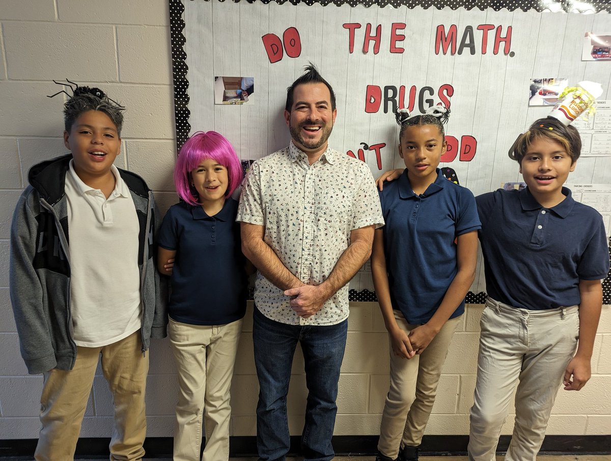 It's a wacky day at RSE with all the wacky hair on campus. #RedRibbonWeek