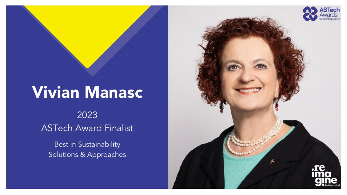 Reimagine (@reimaginearch) on Twitter photo Our Executive Principal, <a href="/vivianmanasc/">Vivian Manasc</a>, is a finalist for the #astechaward2023 in the Outstanding Achievement in Sustainability Solutions category! Congrats to Vivian and all the finalists! astech.ca/2023-astech-aw… Our Executive Principal, <a href="/vivianmanasc/">Vivian Manasc</a>, is a finalist for the #astechaward2023 in the Outstanding Achievement in Sustainability Solutions category! Congrats to Vivian and all the finalists! astech.ca/2023-astech-aw…