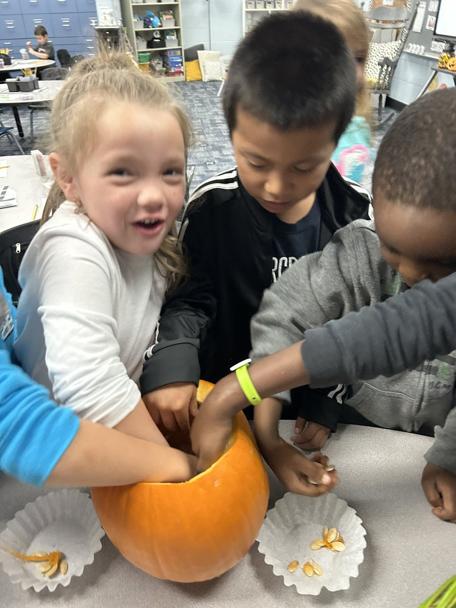JameeMcMurray's tweet image. Pumpkin Investigation! 🎃#falllearning @WashPrimary