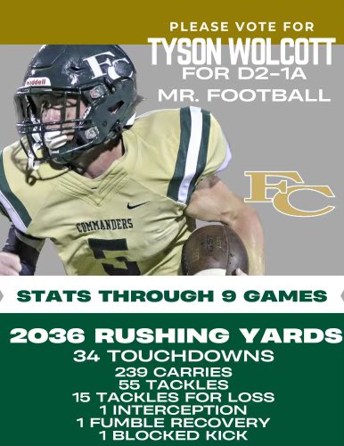 MarcWeekly's tweet image. There are certainly some good players out there, but @TysonWolcott deserves TSSAA Div2A Mr Football