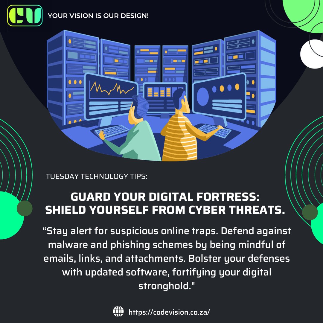 codevisionrsa's tweet image. 🔏 Guard Your Digital Fortress 💻
Stay informed and spread cybersecurity awareness to protect yourself and your loved ones. 🥰👍
#CodeVision #CybersecurityAwareness #DigitalProtection #StaySafeOnline